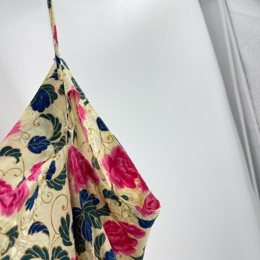 Victoria's Secret Dress Cream Blue Pink Floral Mini Y2K Grunge V-Neck Strap Sz M - Picture 7 of 7